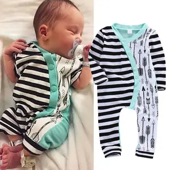 Cute Infant Baby Girl Boy Stripe Arrow Romper Long Sleeve Cotton Jumpsuit Playsuit Outfits 0-18M
Cute Infant Baby Girl Boy Stripe Arrow Romper Long Sleeve Cotton Jumpsuit Playsuit Outfits 0-18M
