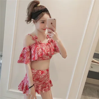 Bikini students gather split skirt swimsuit Korean small fragrance hot spring lotus leaf swimsuit swimwear women BC22
Bikini students gather split skirt swimsuit Korean small fragrance hot spring lotus leaf swimsuit swimwear women BC22