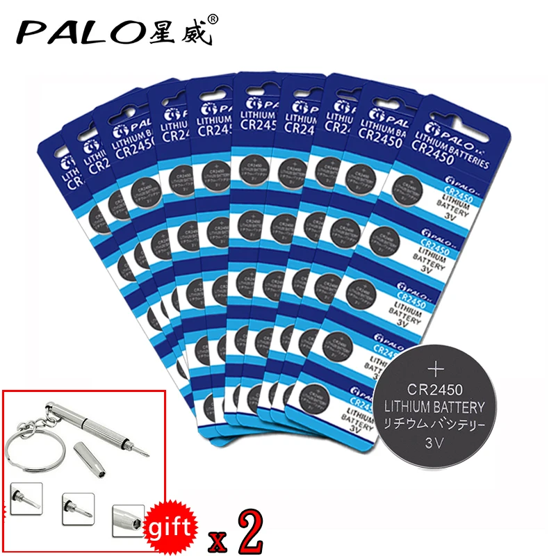 50pcs! PALO 150mAh baterias CR2450 3V Lithium Battery Button Cell Coin Battery for Watch Calculator Toy Electronic Device
50pcs! PALO 150mAh baterias CR2450 3V Lithium Battery Button Cell Coin Battery for Watch Calculator Toy Electronic Device