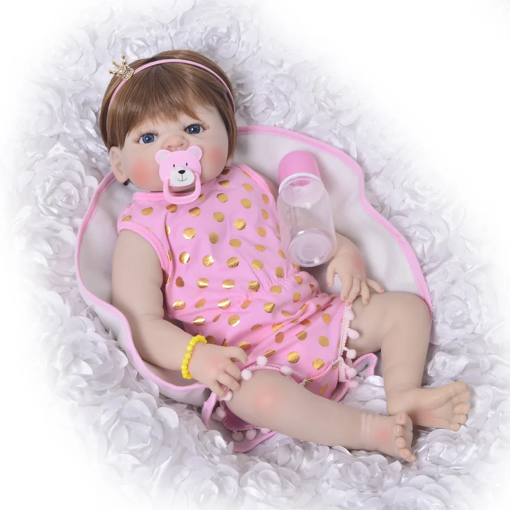 22inch Reborn babies full silicone dolls adorable lifelike real touch princess doll handmade doll vivid educational toy bonecas
22inch Reborn babies full silicone dolls adorable lifelike real touch princess doll handmade doll vivid educational toy bonecas
