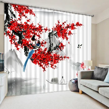New Cafe Office 3D Blackout Curtains Chinese ink Painting Plum Pattern Fabric Washable Bedroom Curtains for Living Room Textiles
New Cafe Office 3D Blackout Curtains Chinese ink Painting Plum Pattern Fabric Washable Bedroom Curtains for Living Room Textiles