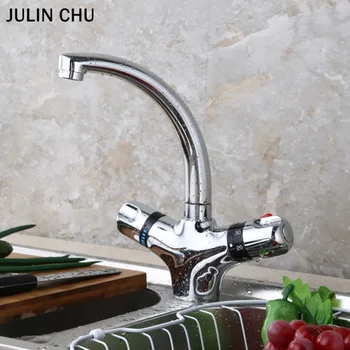 Thermostatic Kitchen Faucet Double Handle Hot Hot and Cold Water Mixer Tap Thermostat Control Brass Kitchen Sink Faucets Chrome 
Thermostatic Kitchen Faucet Double Handle Hot Hot and Cold Water Mixer Tap Thermostat Control Brass Kitchen Sink Faucets Chrome