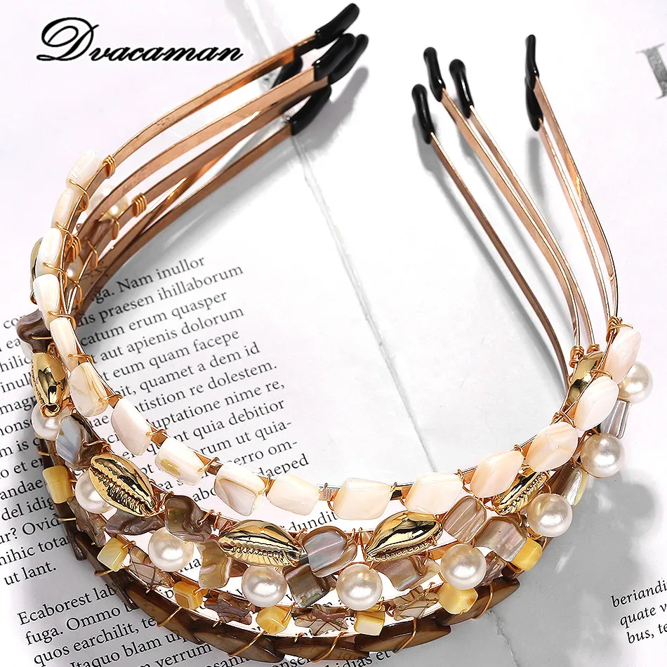 Dvacaman 2019 Summer New Design Elegant Shell Hair Pearls Beaded Headbands for Women Boho Natural Stone Fashion Hair Accessories
Dvacaman 2019 Summer New Design Elegant Shell Hair Pearls Beaded Headbands for Women Boho Natural Stone Fashion Hair Accessories
