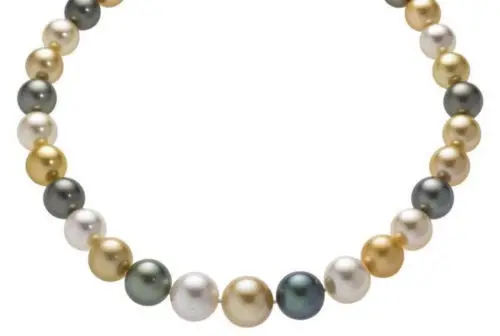 10-11mm south sea green white gold black multicolor pearl necklace 18inch 14KGP
10-11mm south sea green white gold black multicolor pearl necklace 18inch 14KGP