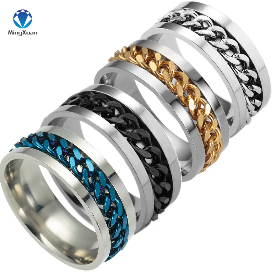 MINGXUAN New High-end boutique men's stainless steel gold black silver chain rotatable ring finger tide personality 4colors
MINGXUAN New High-end boutique men's stainless steel gold black silver chain rotatable ring finger tide personality 4colors