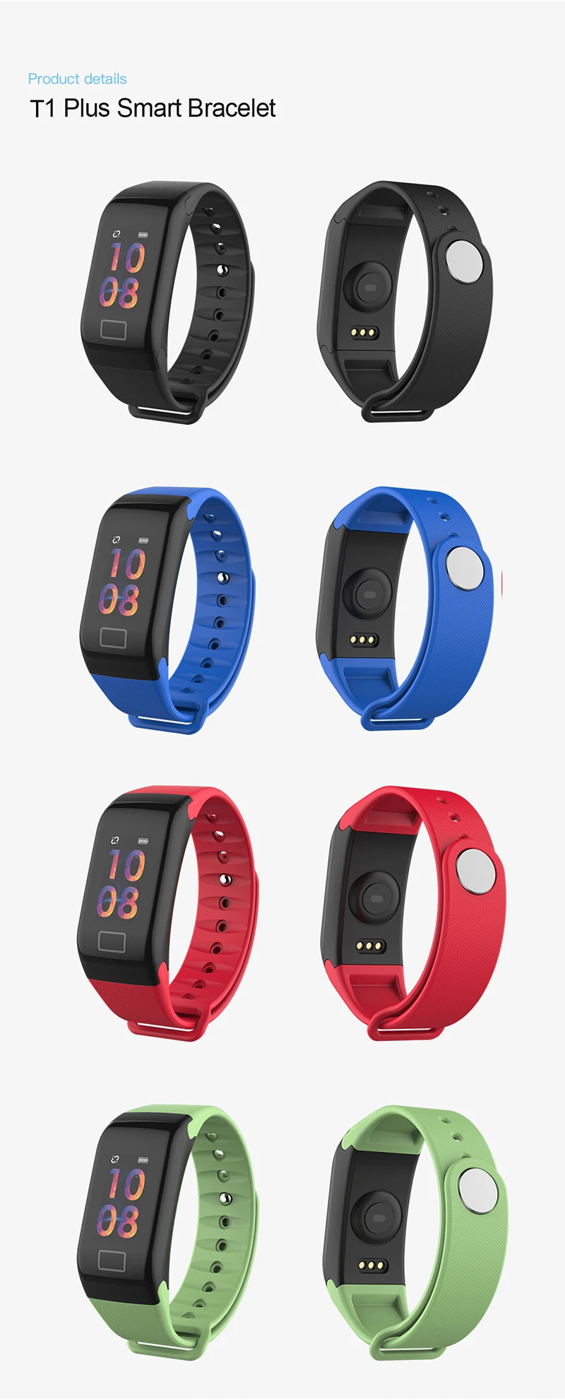 MOCRUX New F1 PLUS Smart Wristbands Fitness Bracelet Blood Pressure Smart Bracelets Heart Rate Monitor Fitness Bracelet Band Waterproof (9)