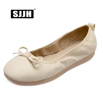 SJJH 2018 Woman Ballet Flats with Round Toe Bowtie Solid Comfortable Footwear Formal Casual Cute Coiling Shoes Large Size A834
SJJH 2018 Woman Ballet Flats with Round Toe Bowtie Solid Comfortable Footwear Formal Casual Cute Coiling Shoes Large Size A834