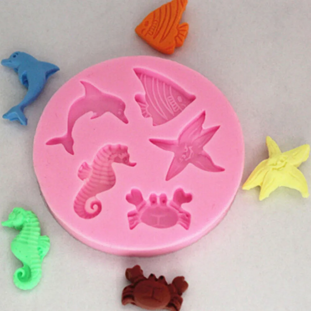 1PCS New Fondant Soap Chocolate Moulds Sea Beach Fish Starfish Dolphin Crab Mold Silicone Cake Sugarcraft Mold
1PCS New Fondant Soap Chocolate Moulds Sea Beach Fish Starfish Dolphin Crab Mold Silicone Cake Sugarcraft Mold