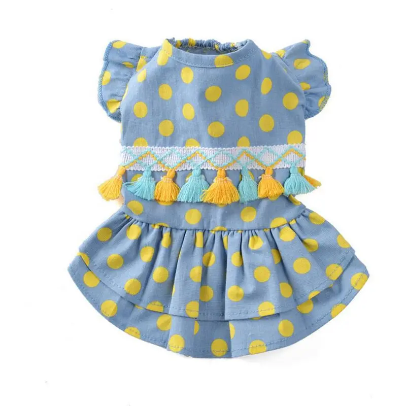 Pet Dog Polyester Dot Ruffle Sleeve Princess Dress Cool Summer Breathable Dresses For Small Dogs DC7111
Pet Dog Polyester Dot Ruffle Sleeve Princess Dress Cool Summer Breathable Dresses For Small Dogs DC7111