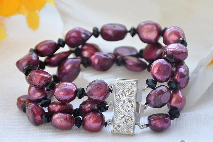 FREE SHIPPING>>>@@ 0792 3row 8" purple baroque pearl faceted agate bracelet
FREE SHIPPING>>>@@ 0792 3row 8" purple baroque pearl faceted agate bracelet