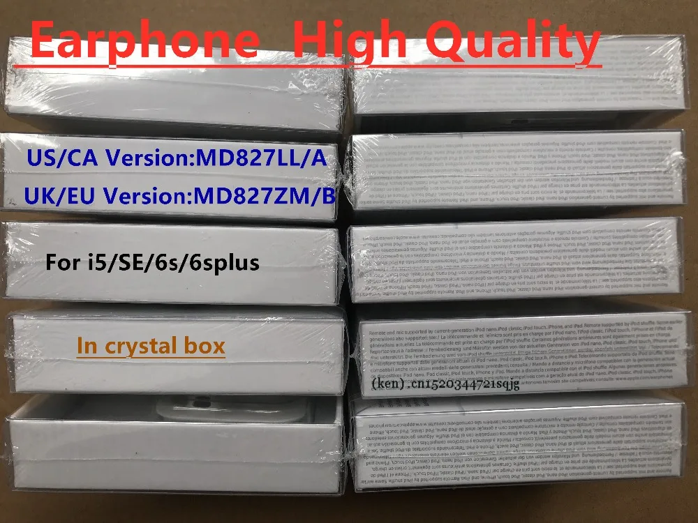 10Pcs/Lot AAAA+ Quality 3.5mm Headphone in Ear Headphones Earphone With Remote Mic for ip SE 5 5s 6 6S plus,with retail Box logo
10Pcs/Lot AAAA+ Quality 3.5mm Headphone in Ear Headphones Earphone With Remote Mic for ip SE 5 5s 6 6S plus,with retail Box logo