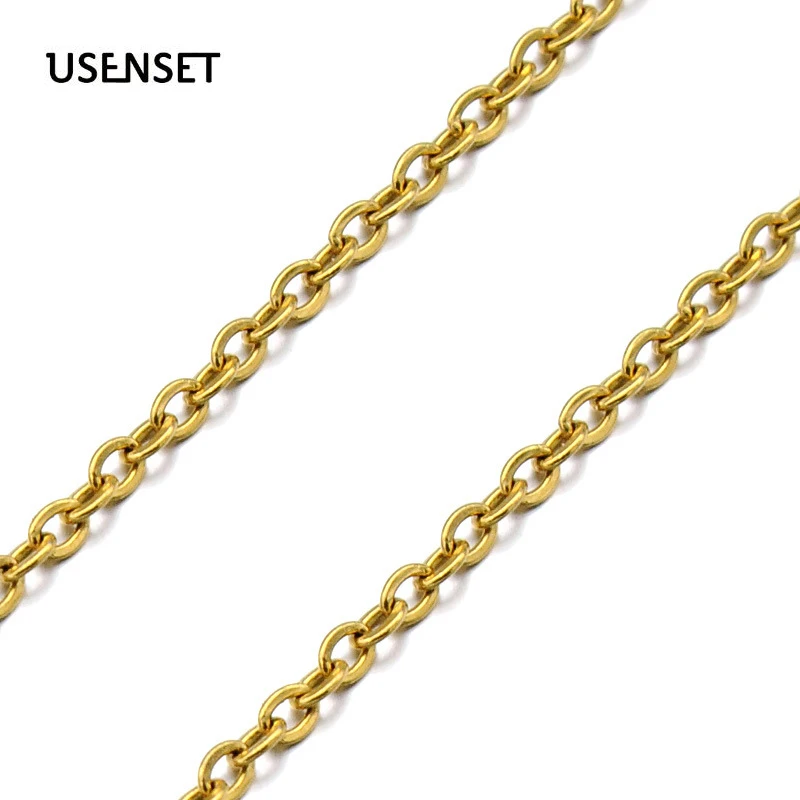 USENSET Gold-color Crossing Link Chain Stainless Steel Pendant Silver Jewelry 2MM
USENSET Gold-color Crossing Link Chain Stainless Steel Pendant Silver Jewelry 2MM