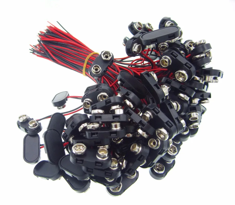 100Pcs 9V Battery Snap-on Connector Clip Connector Clip With Wire Holder Cable Leads Cord NEW
100Pcs 9V Battery Snap-on Connector Clip Connector Clip With Wire Holder Cable Leads Cord NEW