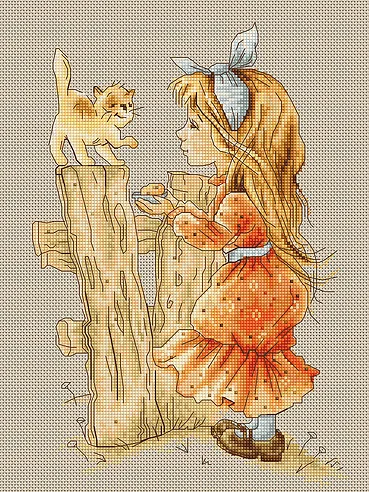 Top Quality Lovely Cute Counted Cross Stitch Kit On Railing Feeding Feed Little Girl and Cat Kitten luca-s luca b1106
Top Quality Lovely Cute Counted Cross Stitch Kit On Railing Feeding Feed Little Girl and Cat Kitten luca-s luca b1106
