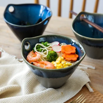 1PC European-style Ceramic Double-Ear Bowl Irregular Salad Bowl Big Noodle Ramen Bowl Without Chopsticks
1PC European-style Ceramic Double-Ear Bowl Irregular Salad Bowl Big Noodle Ramen Bowl Without Chopsticks