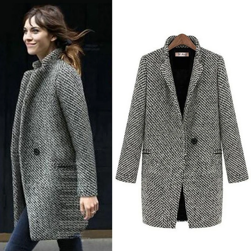 Fashion Long Woolen Women Coat Winter Plaid Jacket Wool Blend Cape Coat Tweed Outwear Medium long size special price
Fashion Long Woolen Women Coat Winter Plaid Jacket Wool Blend Cape Coat Tweed Outwear Medium long size special price