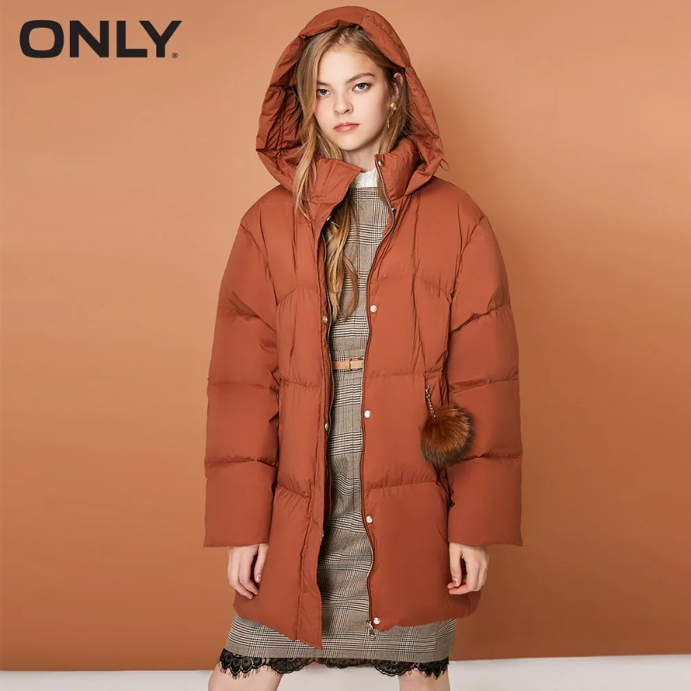 ONLY womens' winter new hooded long down jacket Scorpion hair ball decoration Drawstring hooded design|118312510
ONLY womens' winter new hooded long down jacket Scorpion hair ball decoration Drawstring hooded design|118312510
