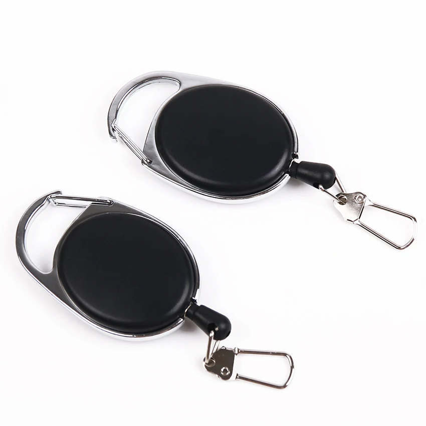 Image 2PCS lot Retractable Pull Keychain Lanyard ID Badge Holder Name Tag Card Belt Clip Key Ring Buckle Badge Holder Accessories