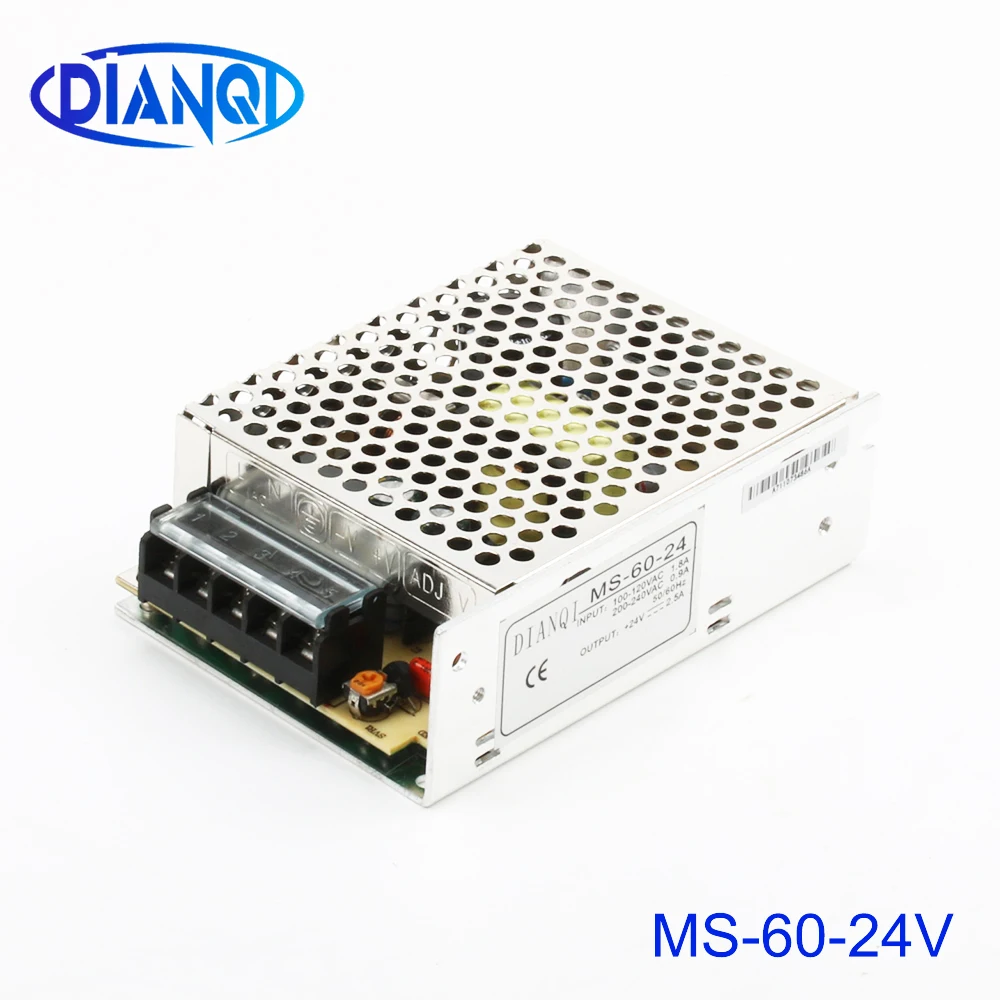 DIANQI power supply 60W 24v 2.5a mini size ac dc converter mini size ms-60-24 24v variable dc voltage regulator
DIANQI power supply 60W 24v 2.5a mini size ac dc converter mini size ms-60-24 24v variable dc voltage regulator