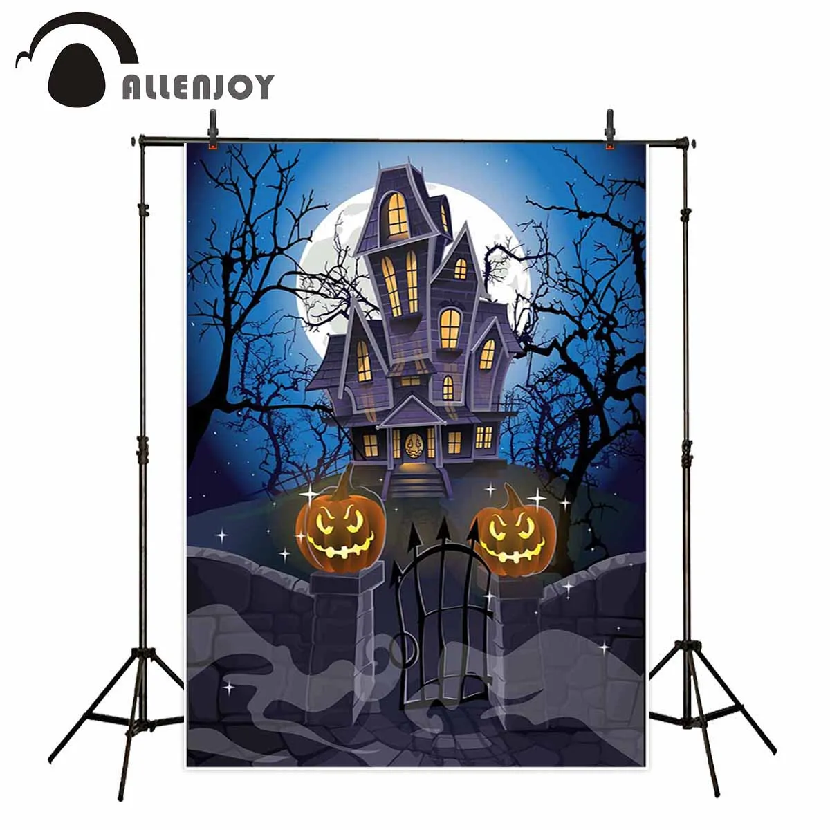 Allenjoy backdrop for photographic studio Haunted house pumpkins moon spider web horrible trees backdrop Halloween photocall
Allenjoy backdrop for photographic studio Haunted house pumpkins moon spider web horrible trees backdrop Halloween photocall