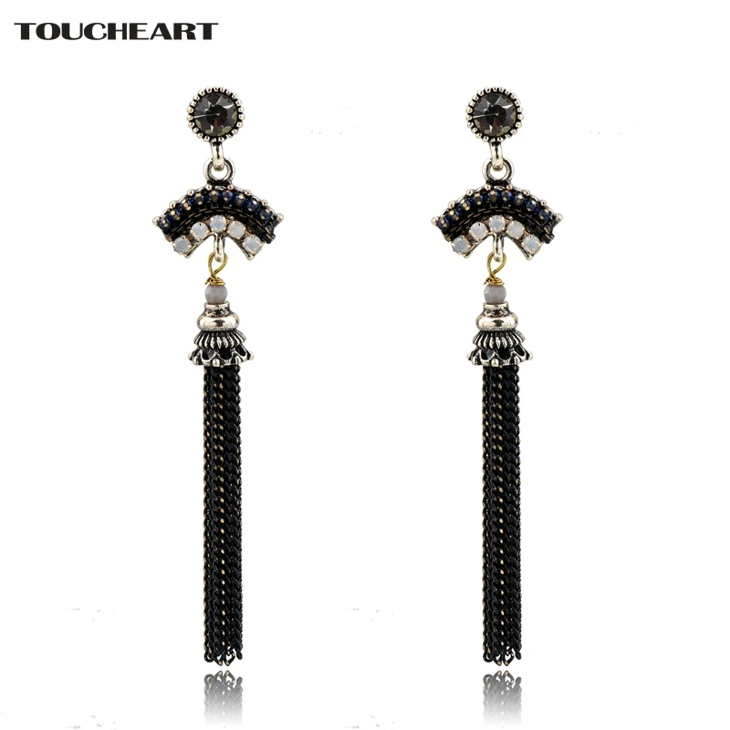 TOUCHEART Crystal Stones Pendant Jewelry Gifts Exquisite Black Tassel Statement Hook Dangle Drop Earrings for Women SER160125
TOUCHEART Crystal Stones Pendant Jewelry Gifts Exquisite Black Tassel Statement Hook Dangle Drop Earrings for Women SER160125