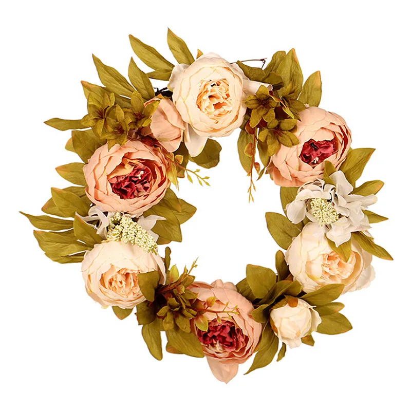 40cm Artificial Peony Flower Wreath Decoration Silk Peony Flower Door Garland for Home Front Door Wedding Wall Decor
40cm Artificial Peony Flower Wreath Decoration Silk Peony Flower Door Garland for Home Front Door Wedding Wall Decor