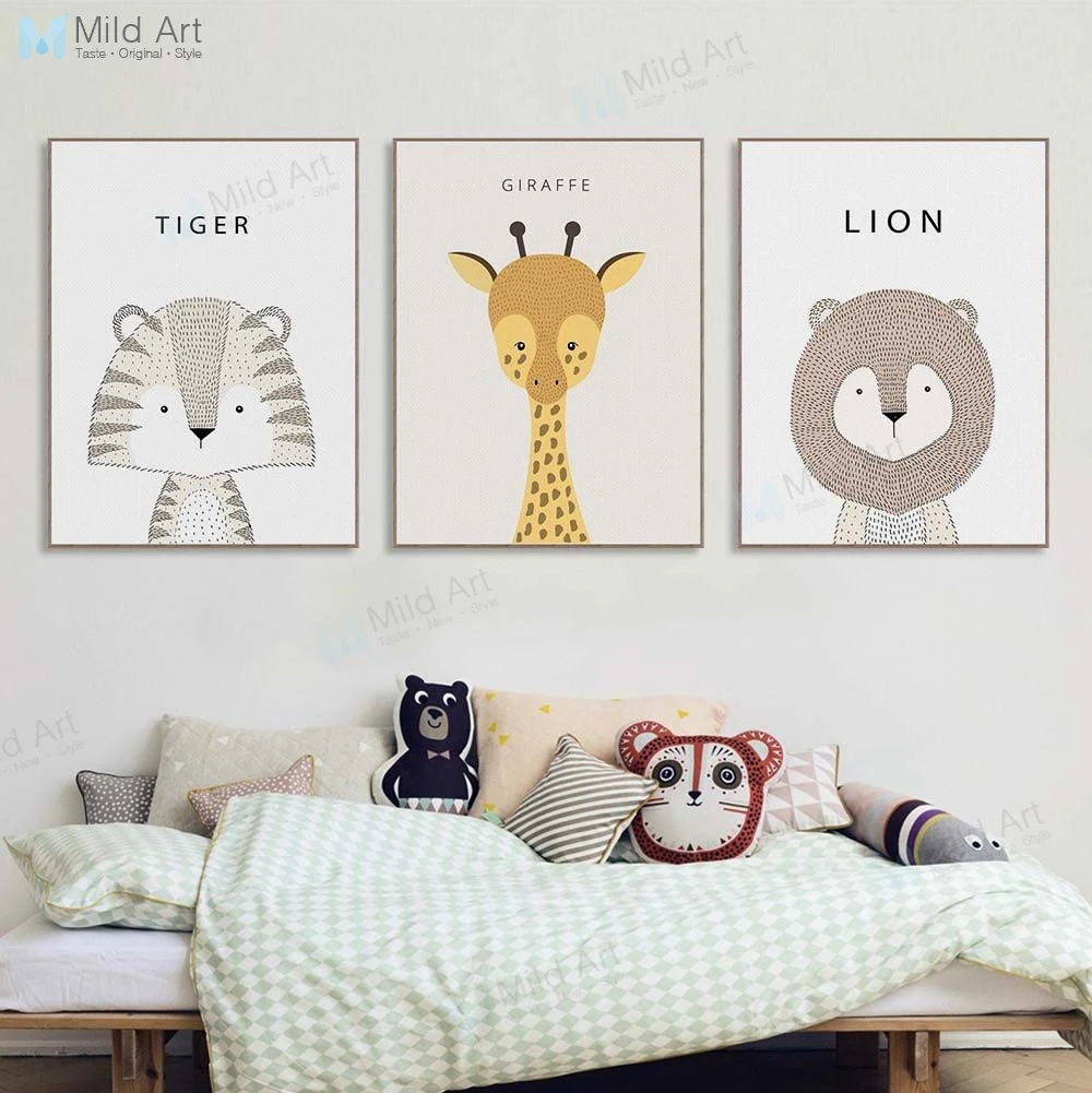 Cute Animals Kids Tiger Elephant Lion Posters Prints Nordic Nursery Kawaii Baby Room Wall Art Pictures Home Deco Canvas Painting
Cute Animals Kids Tiger Elephant Lion Posters Prints Nordic Nursery Kawaii Baby Room Wall Art Pictures Home Deco Canvas Painting