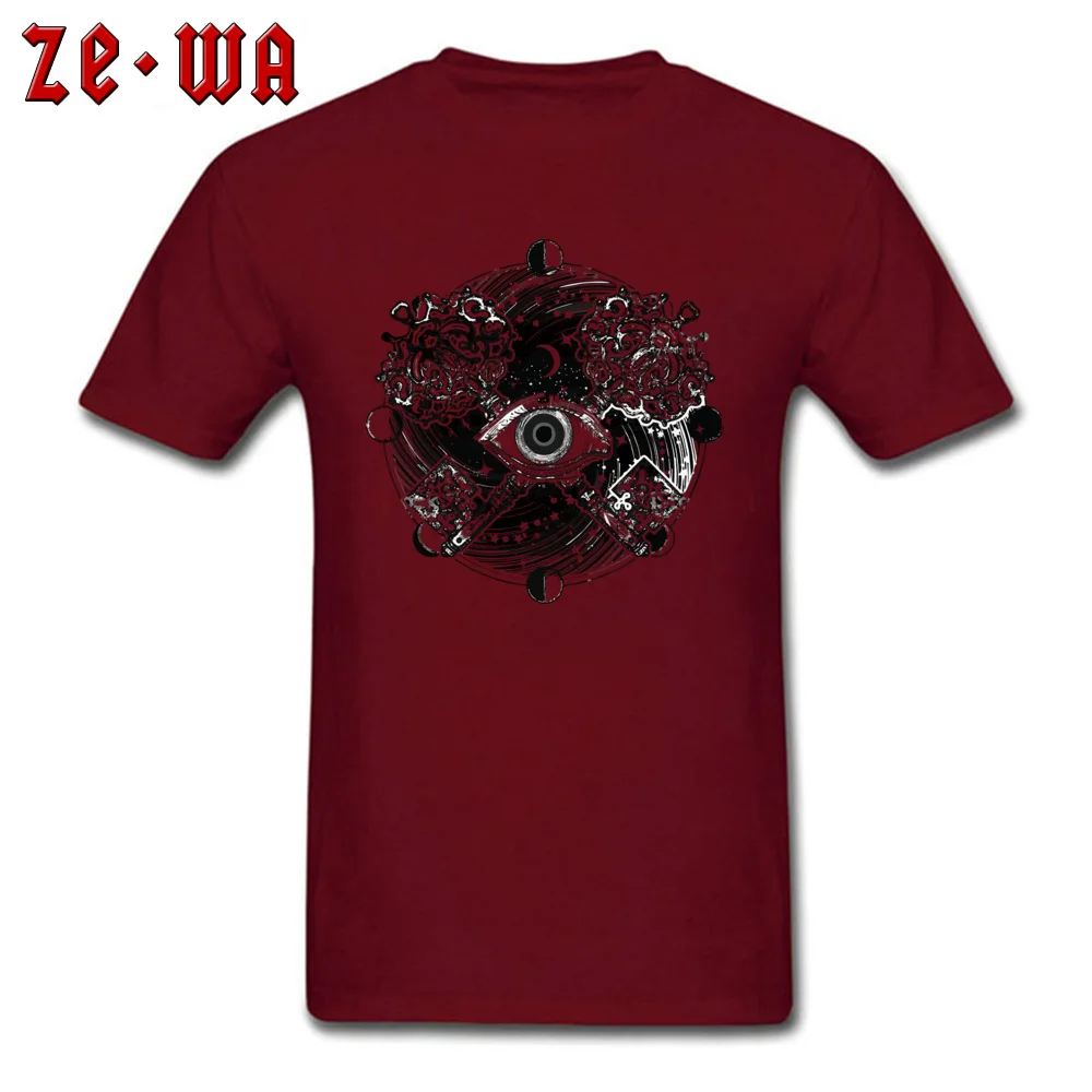 Freemasonry Eye of Providence Tops Shirts Special Crewneck Custom Short Sleeve 100% Cotton Men T-Shirt Group Top T-shirts Freemasonry Eye of Providence maroon