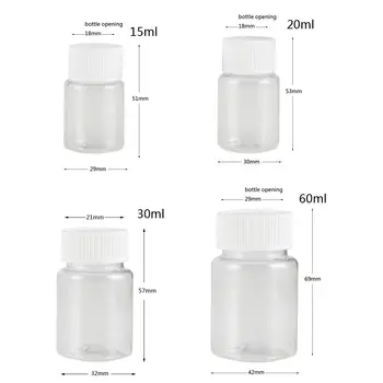 50PCS 15ml/20ml/30ml/60ml Plastic PET Clear Empty Seal Bottles Solid Powder Medicine Pill Chemical Container Reagent Vials
50PCS 15ml/20ml/30ml/60ml Plastic PET Clear Empty Seal Bottles Solid Powder Medicine Pill Chemical Container Reagent Vials