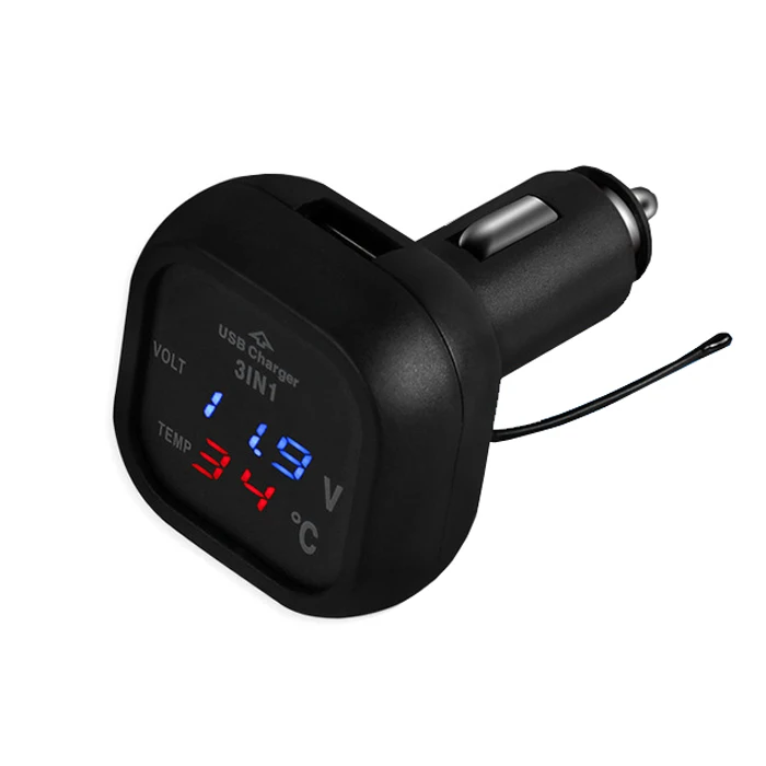 3 in 1 Cigarette Lighter Plug USB Car Charger Digital Voltmeter Thermometer for 12V/24V Multifunction Car Voltage Temp Meter
3 in 1 Cigarette Lighter Plug USB Car Charger Digital Voltmeter Thermometer for 12V/24V Multifunction Car Voltage Temp Meter