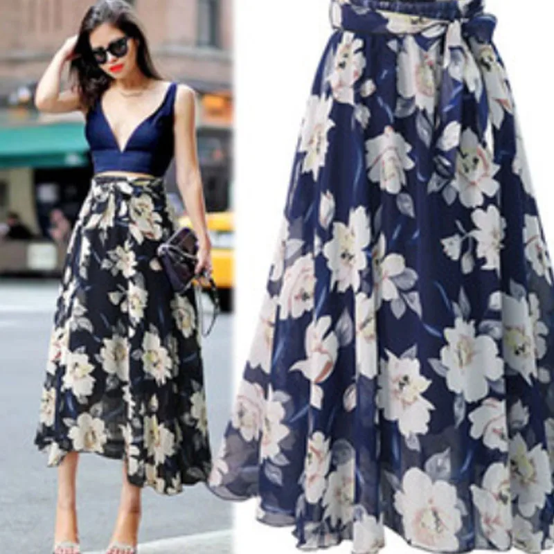 2019 Bohemian High Waist Floral Print Summer Skirts Womens Chiffon Skirt Maxi Long Skirts for Women Plus Size 5XL
2019 Bohemian High Waist Floral Print Summer Skirts Womens Chiffon Skirt Maxi Long Skirts for Women Plus Size 5XL