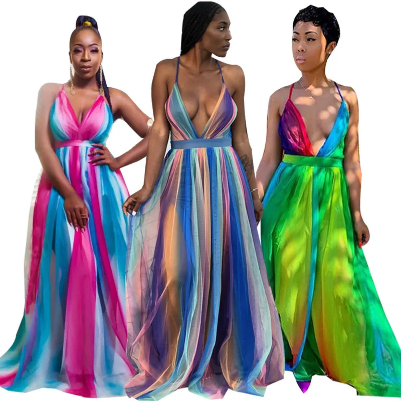 Summer Women's Casual Sexy Sling Halter Color Beach Gradient Chiffon Bandage Long Mid-rise Maxi Polyester Sleeveless Dress
Summer Women's Casual Sexy Sling Halter Color Beach Gradient Chiffon Bandage Long Mid-rise Maxi Polyester Sleeveless Dress