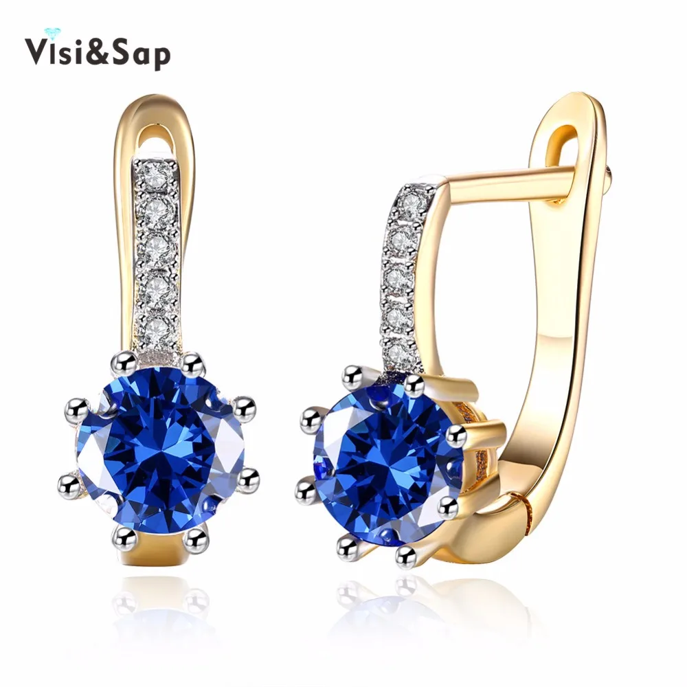 Visisap Blue Round Cubic Zirconia Hoop Earrings For Lovers Women Romantic Jewelry Earring Champagne Gold VKZCE161
Visisap Blue Round Cubic Zirconia Hoop Earrings For Lovers Women Romantic Jewelry Earring Champagne Gold VKZCE161