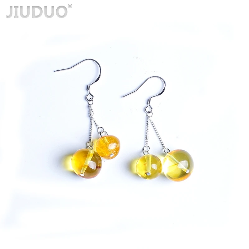 JIUDUO jewelry Genuine Pure natural amber drop earrings 925 sterling silver inlaid Poland beeswax earrings female anti-allerg
JIUDUO jewelry Genuine Pure natural amber drop earrings 925 sterling silver inlaid Poland beeswax earrings female anti-allerg