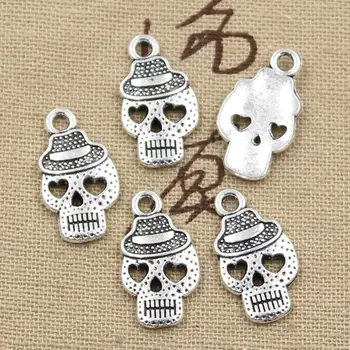 20pcs Charms Skeleton Skull Hat 21x12mm Antique Bronze Silver Color Pendants Making DIY Handmade Tibetan Bronze Jewelry
20pcs Charms Skeleton Skull Hat 21x12mm Antique Bronze Silver Color Pendants Making DIY Handmade Tibetan Bronze Jewelry