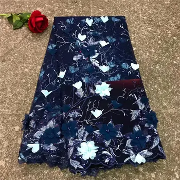 High Quality Navy Blue 3d Floral Lace Fabric African Fancy 3d Flower French Tulle Lace With Sequins For Wedding Bridal Dress
High Quality Navy Blue 3d Floral Lace Fabric African Fancy 3d Flower French Tulle Lace With Sequins For Wedding Bridal Dress