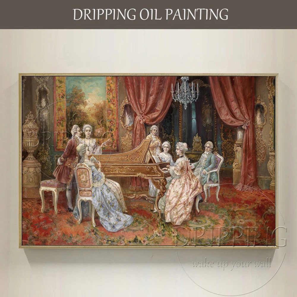 Artist Hand-painted High Quality Classical Figure Oil Painting on Canvas Europe Noble Playing Piano Oil Painting for Villa Decor
Artist Hand-painted High Quality Classical Figure Oil Painting on Canvas Europe Noble Playing Piano Oil Painting for Villa Decor