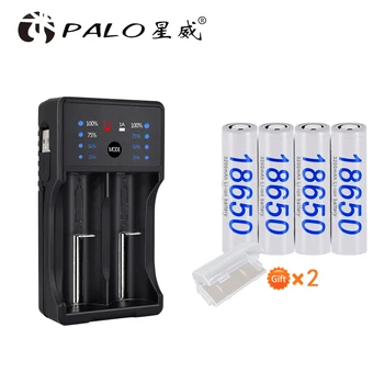 PALO 4Pcs 18650 3200mAh 3.7v li-ion Rechargeable Batteries + Battery Charger Sets for AA AAA 18650 14500 16350 Led Flashlight 
PALO 4Pcs 18650 3200mAh 3.7v li-ion Rechargeable Batteries + Battery Charger Sets for AA AAA 18650 14500 16350 Led Flashlight