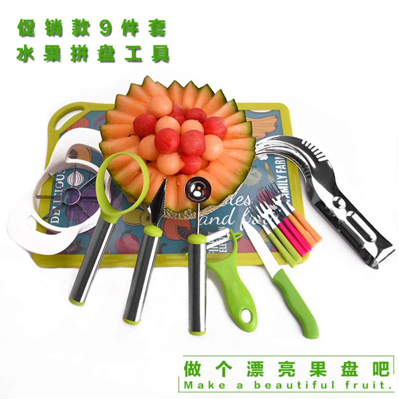 1Pcs Carved Tools Set Fruit Vegetable Carving Knife Splitters Dual Use Cut Digging Ball Spoon Creative Gifts | Дом и сад