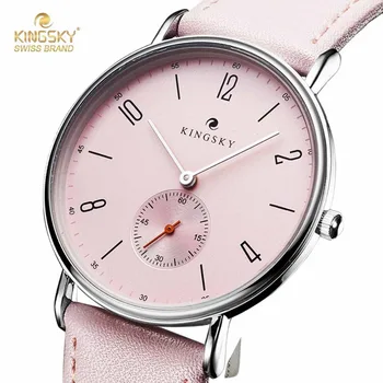 Cute Pink Women Watches Kingsky Casual Leather Strap Analog Quartz Watch Fashion Ladies Watches Small Seconds relogio feminino
Cute Pink Women Watches Kingsky Casual Leather Strap Analog Quartz Watch Fashion Ladies Watches Small Seconds relogio feminino