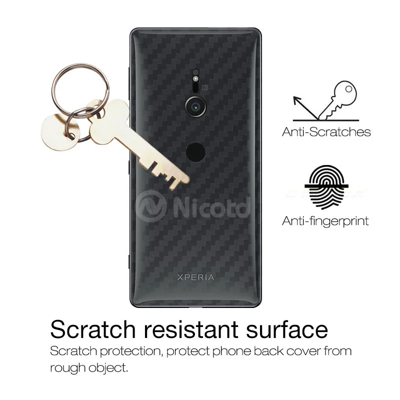 Nicotd 3D For Sony XZ1 Compact Carbon Fiber Phone Back Protector Film For Sony XZ2 Compact XA2 Ultra XZ Premium 3Pack Protective (5)