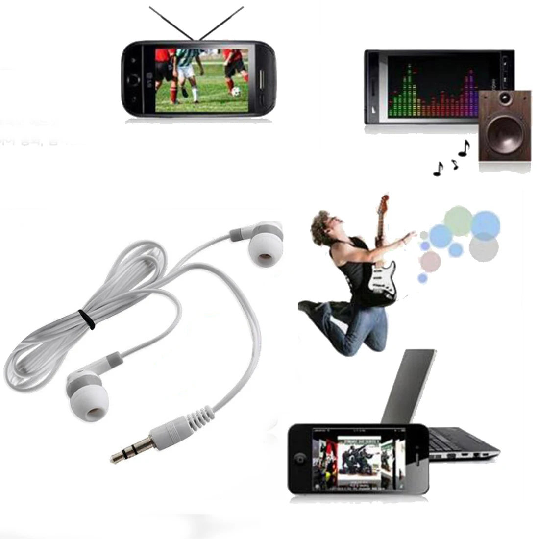 Разноцветные мини наушники вкладыши 3 5 мм для iPod White с высокой четкостью и