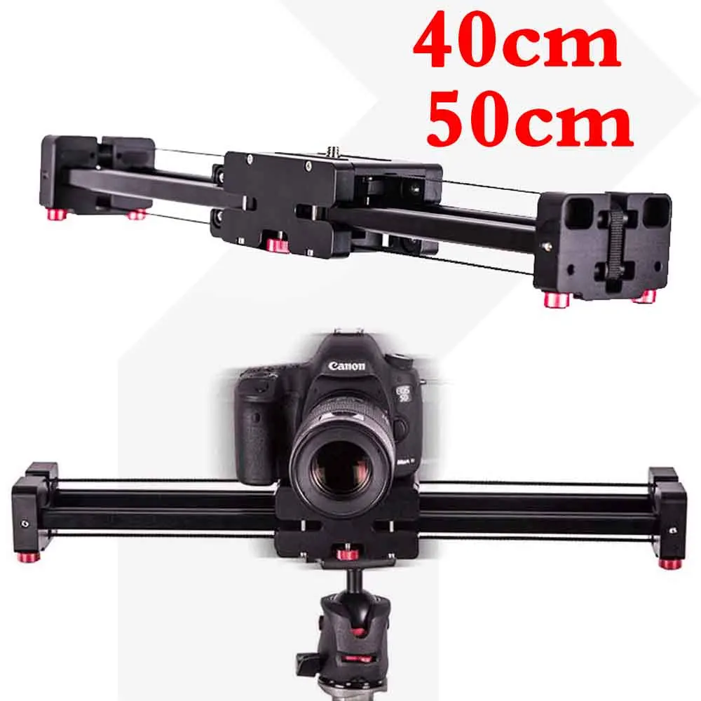 

40cm/50cm Camera Video Slider Double Distance Track Dolly Rail System Stabilizer for Canon Nikon Sony DSLR Photography Studio