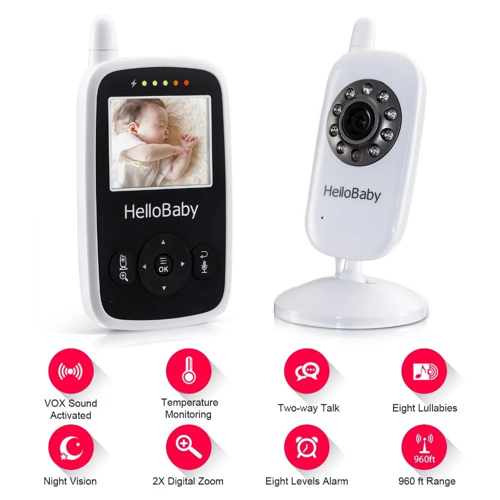 2.4 Inch Hello Baby Wireless Video Baby Monitor with Night Vision & 2 Ways Talking, Rechargeable Battery,Temperature Mnitoring
2.4 Inch Hello Baby Wireless Video Baby Monitor with Night Vision & 2 Ways Talking, Rechargeable Battery,Temperature Mnitoring