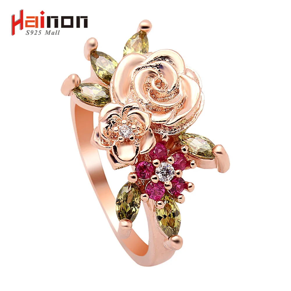 Hainon Rose Gold Color My Princess Queen Rose Engagement Ring with Red Green CZ Authentic Lovely Fower Jewelry Birthday Gift
Hainon Rose Gold Color My Princess Queen Rose Engagement Ring with Red Green CZ Authentic Lovely Fower Jewelry Birthday Gift