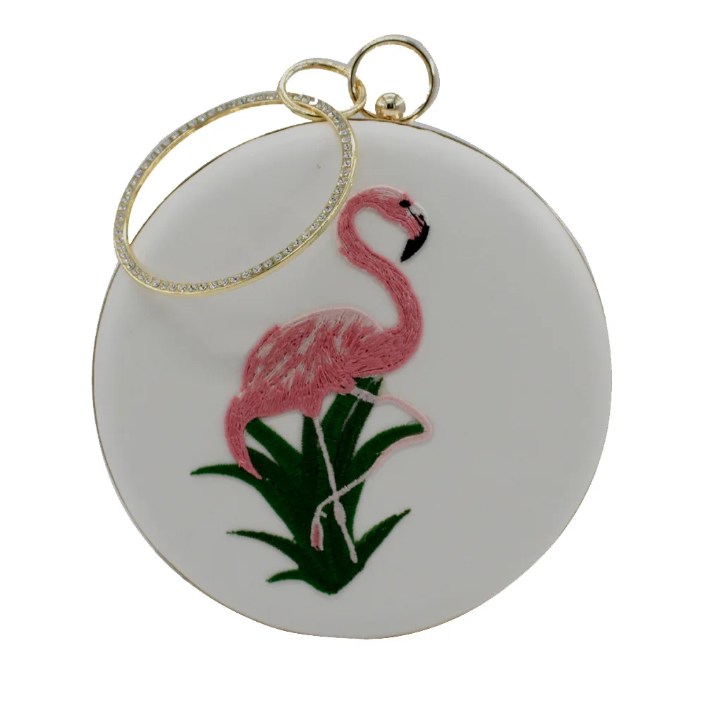 2019 Diamond new style Flamingo embroidery evening clutch bags round shaped shoulder bags with chain wedding Top-Handle bags
2019 Diamond new style Flamingo embroidery evening clutch bags round shaped shoulder bags with chain wedding Top-Handle bags