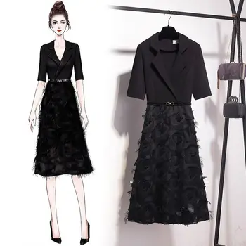 2019 Summer Women Chiffon Patchwork Tassel Dress Female Notched Solid Slim Ball Gown Vestido Lady Plus Size Elegant Dresses Y103
2019 Summer Women Chiffon Patchwork Tassel Dress Female Notched Solid Slim Ball Gown Vestido Lady Plus Size Elegant Dresses Y103
