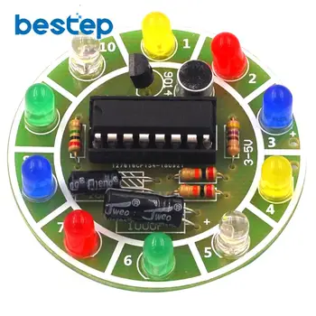 Fun 4017 Colorful Voice-activated Rotating LED Lights Circuit Board Production DIY Kit Electronic DIY Production Parts
Fun 4017 Colorful Voice-activated Rotating LED Lights Circuit Board Production DIY Kit Electronic DIY Production Parts