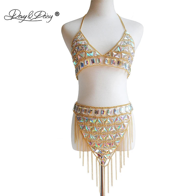 DAVYDAISY Women Sexy Nightclub Bra Tops Jewelry Gemstone Fashion Suit Skirts Female Beach Wear Body Chain Sexy Lingerie SE078
DAVYDAISY Women Sexy Nightclub Bra Tops Jewelry Gemstone Fashion Suit Skirts Female Beach Wear Body Chain Sexy Lingerie SE078