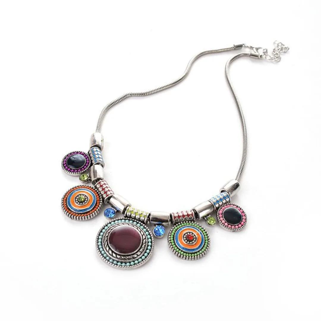 Vintage Choker Pendants&Necklace Crystal Boho Necklaces Ethnic Bohemian Jewelry Statement Colorful Bijoux Femme Mujer